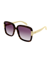 Gucci Oversized Square Injection Plastic Sunglasses In 004 Shiny Dark Ha