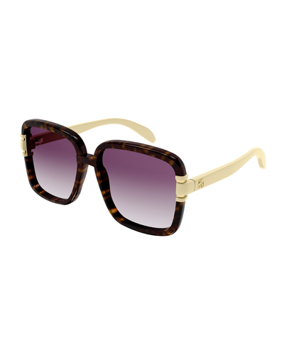 Gucci Oversized Square Injection Plastic Sunglasses In 004 Shiny Dark Ha