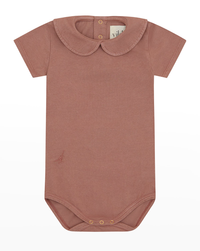 Vild - House Of Little Kid's Short Sleeve Jersey Bodysuit In Pink Clay