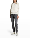 Golden Goose Denise Star Zip-front Crystal Collared Jacket In Papyruscrystal