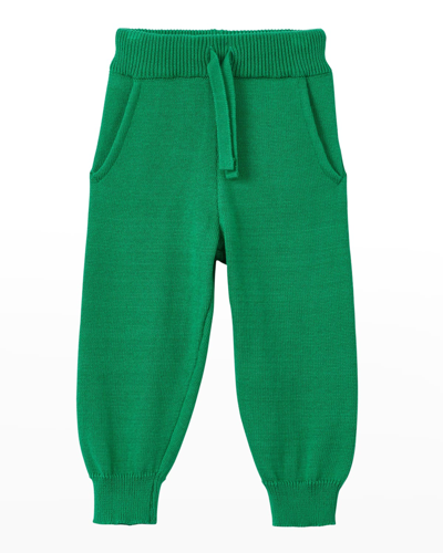 Vild - House Of Little Kid's Organic Cotton Knit Joggers In Green