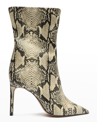 Schutz Mary Croco Stiletto Boots In Natural