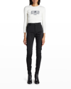 Balenciaga Skinny-leg Zip-hem Legging Pants In Noir