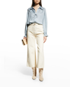 Zadig & Voltaire Tilan Satin Long-sleeve Blouse In Nuage