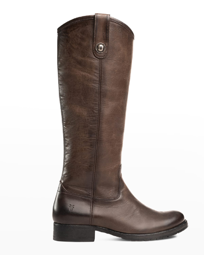 Frye Melissa Button Lug-sole Tall Riding Boots In Smoke - Sandy