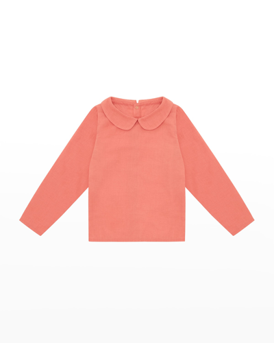 Vild - House Of Little Kid's Woven Collared Shirt In Coral