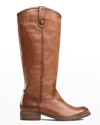 Frye Melissa Double Sole Button Lug Tall Leather Boot In Cognac