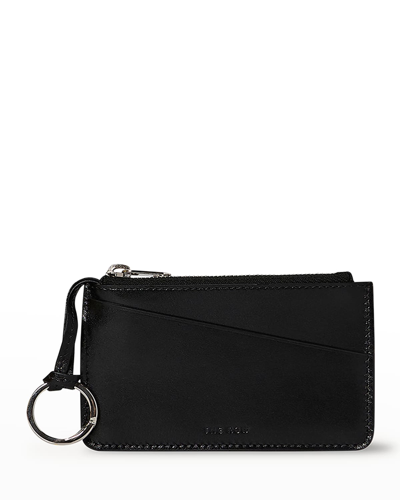 The Row Zip Wallet In Calf Leather In Blpl Black Pld