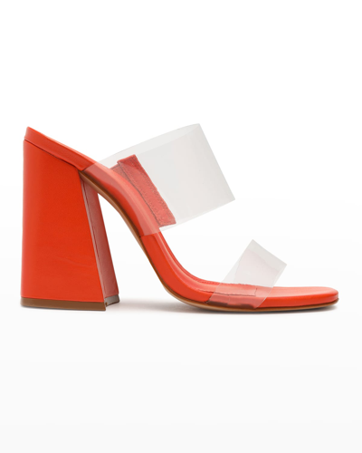 Schutz Victorie Dual-band Slide Sandals In Transparent / Bri