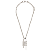 GIVENCHY LOCK SILVER-TONE CHAIN NECKLACE