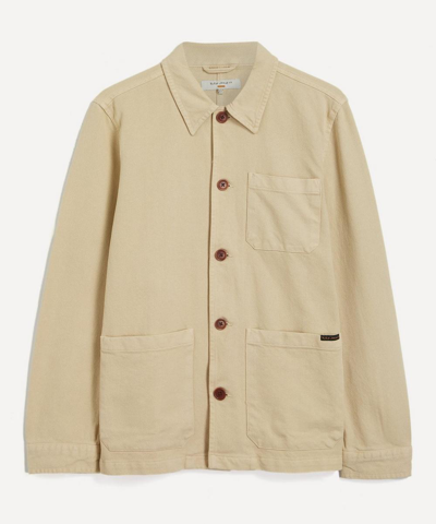 Nudie Jeans Barney Organic Cotton Worker Jacket In Cream