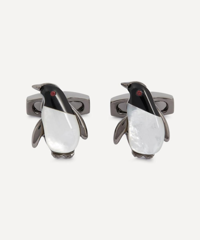 Simon Carter Darwin Penguin Cufflinks In Black/white