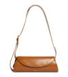 Jil Sander Small Leather Cannolo Shoulder Bag In Brown