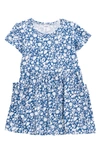 Harper Canyon Kids' Pocket T-shirt Dress In Blue Vallarta Beautiful Floral