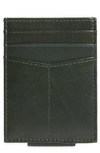 Nordstrom Liam Leather Money Clip Card Case In Green Ivy