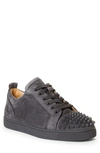 Christian Louboutin Louis Junior Spikes Leather Sneaker In Smoky