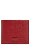 Dolce & Gabbana Dauphine Leather Bifold Wallet In Rubino
