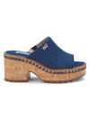 Karl Lagerfeld Women's Clarina Chunky Denim Block Heel Mules In Blue