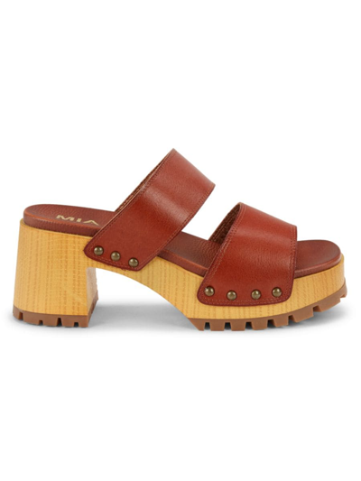 Mia Women's Stefani Dual-strap Platform Sandals In Cognac