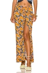 Rabanne Tie-front Floral-patterned Stretch-woven Midi Skirt In Multi