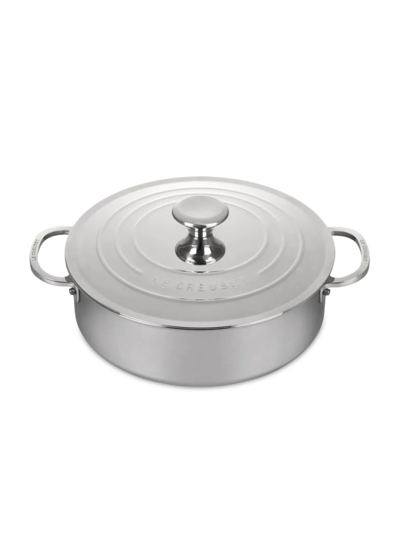 Le Creuset 4.5-qt. Stainless Steel Rondeau In Black Petrol