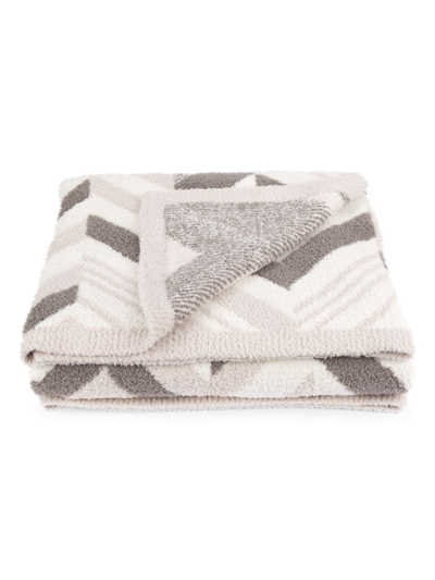 Barefoot Dreams Cozychic Mountain Peaks Blanket In Bisque Warm Grey