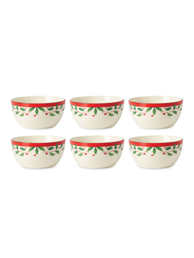Lenox Holiday Six-piece Dessert Bowl Set In Ivory