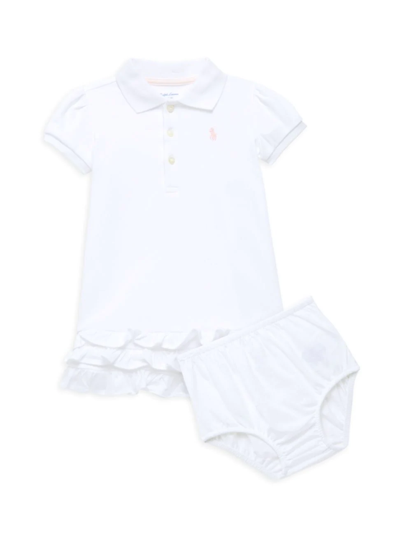 Polo Ralph Lauren Baby Girl's 2-piece Cupcake Polo Dress & Bloomers Set In White