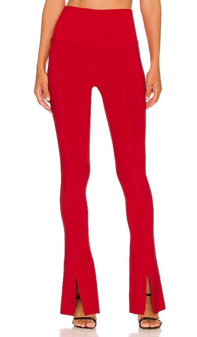 Norma Kamali High-waisted Flared Trousers In Red
