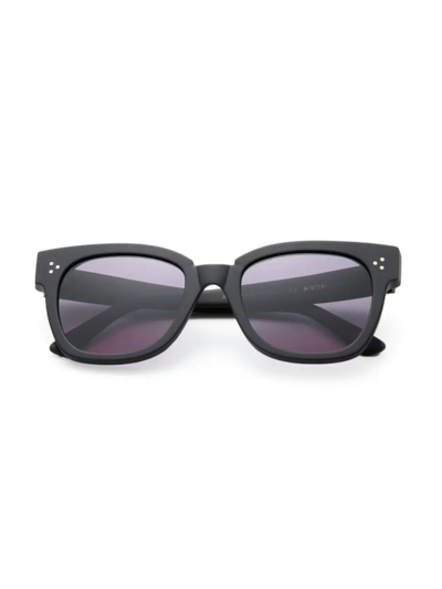 Kyme Ricky 50mm Squared Rectangle Sunglasses In Black