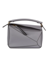 Loewe Small Puzzle Leather Bag In Asphalt Grey