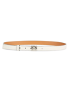 Loewe Anagram Leather Belt In Soft White Palladium