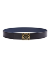 Loewe Reversible Anagram Belt In Ocean Black