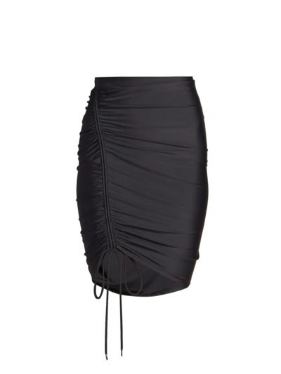 Balenciaga Short Skirt In Black Stretch Nylon With Curl