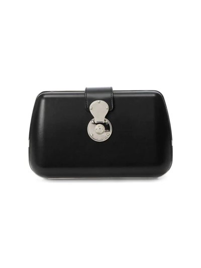 Ralph Lauren Ricky Leather Convertible Clutch Bag In Black