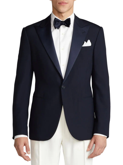 Ralph Lauren Purple Label Formal Gregory Peak Lapel Single-button Sport Coat In Navy