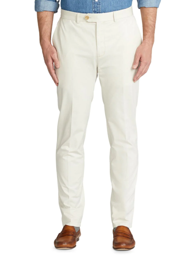Ralph Lauren Purple Label Eaton French Fly Pants In White Sand