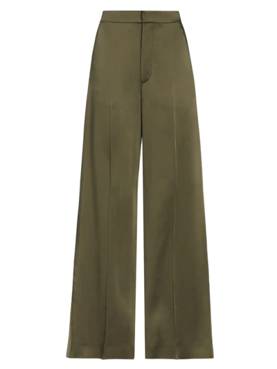 Gauchère Pieced Wide-leg Pants In Dark Olive