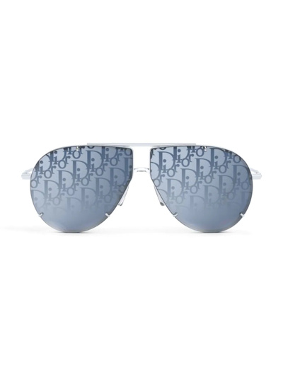 Dior Blacksuit Pilot Mirrored 61mm Sunglasses In Silver Grey