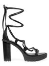 Michael Michael Kors Vero Lug-sole Platform Ankle-tie Sandals In Black