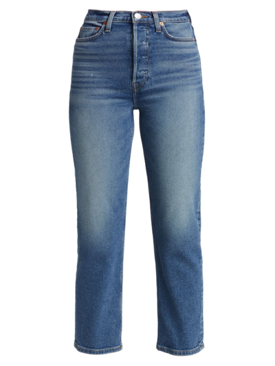 Re/done Stretch Stovepipe Jeans In Western Blue