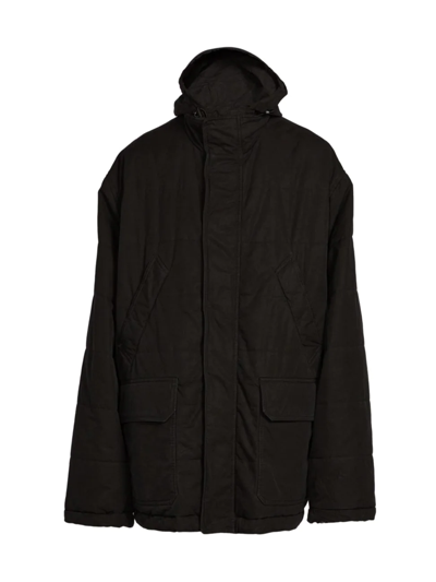 Balenciaga Bb Icon Kick Parka In Black Cotton Faille