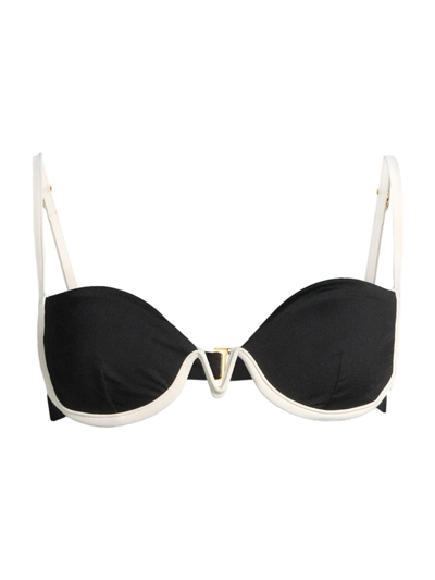 L*space Nico Underwire Bikini Top In Black Cream