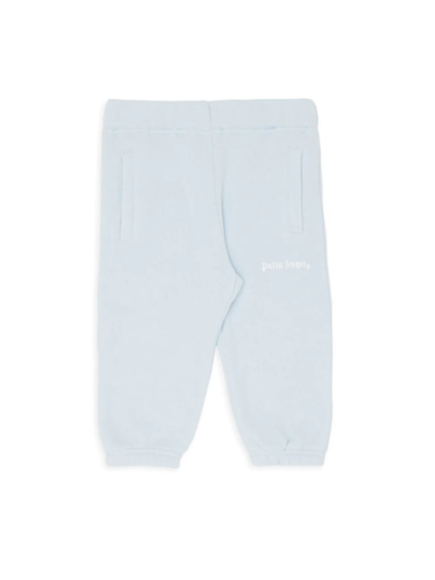 Palm Angels Babies' Logo Sweatpants (3-12 Months) In Light Blue White