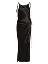 Acne Studios Drawstring Midi Dress In Black