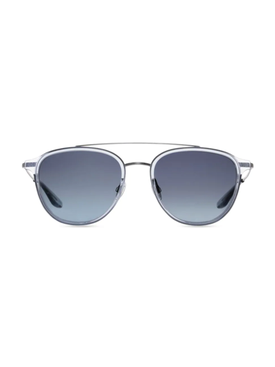 Barton Perreira Courtier 55mm Aviator Sunglasses In Blue Smoke Pewter
