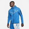 Nike Men's Sportswear Tech Fleece Taped Full-zip Hoodie In Dark Marina Blue/light Bone