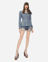 Dolce & Gabbana Denim Shorts With Ripped Details In Multicolor