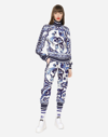 DOLCE & GABBANA MAJOLICA-PRINT CADY JOGGING PANTS