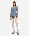 Dolce & Gabbana Denim Shorts With Ripped Details In Multicolor
